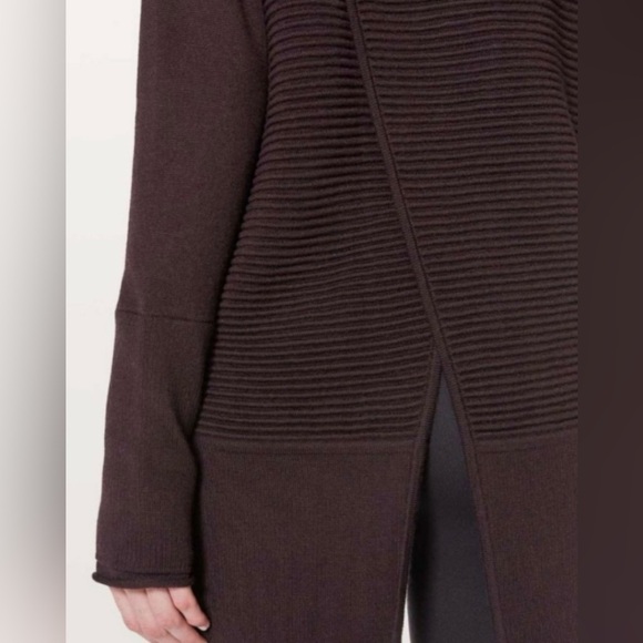 Lululemon Sit In Lotus Merino Wool Wrap Cardigan Sweater Size Medium - Picture 2 of 8